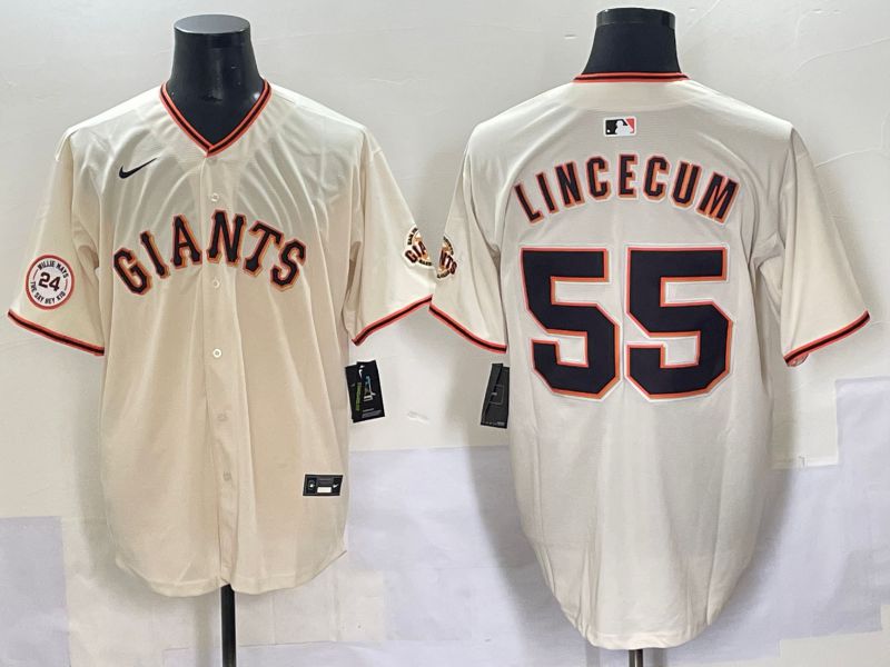 Men 2025 San Francisco Giants #55 Lincecum Cream Game Nike MLB Jersey style 5